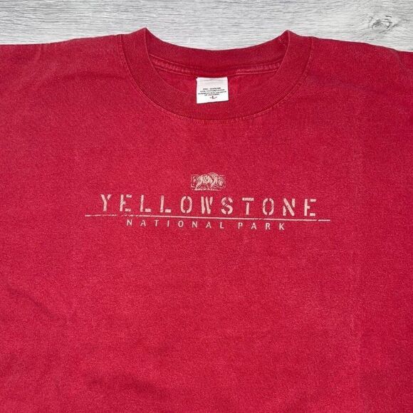 Vintage Mens Large Yellowstone National Park Long Sleeve Tee Crewneck Sweatshirt - Picture 3 of 11